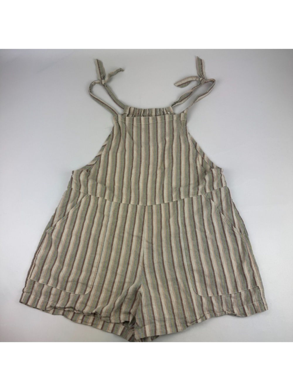Toad & Co Womens Size M Taj Hemp Shorterall Romper Striped One Piece